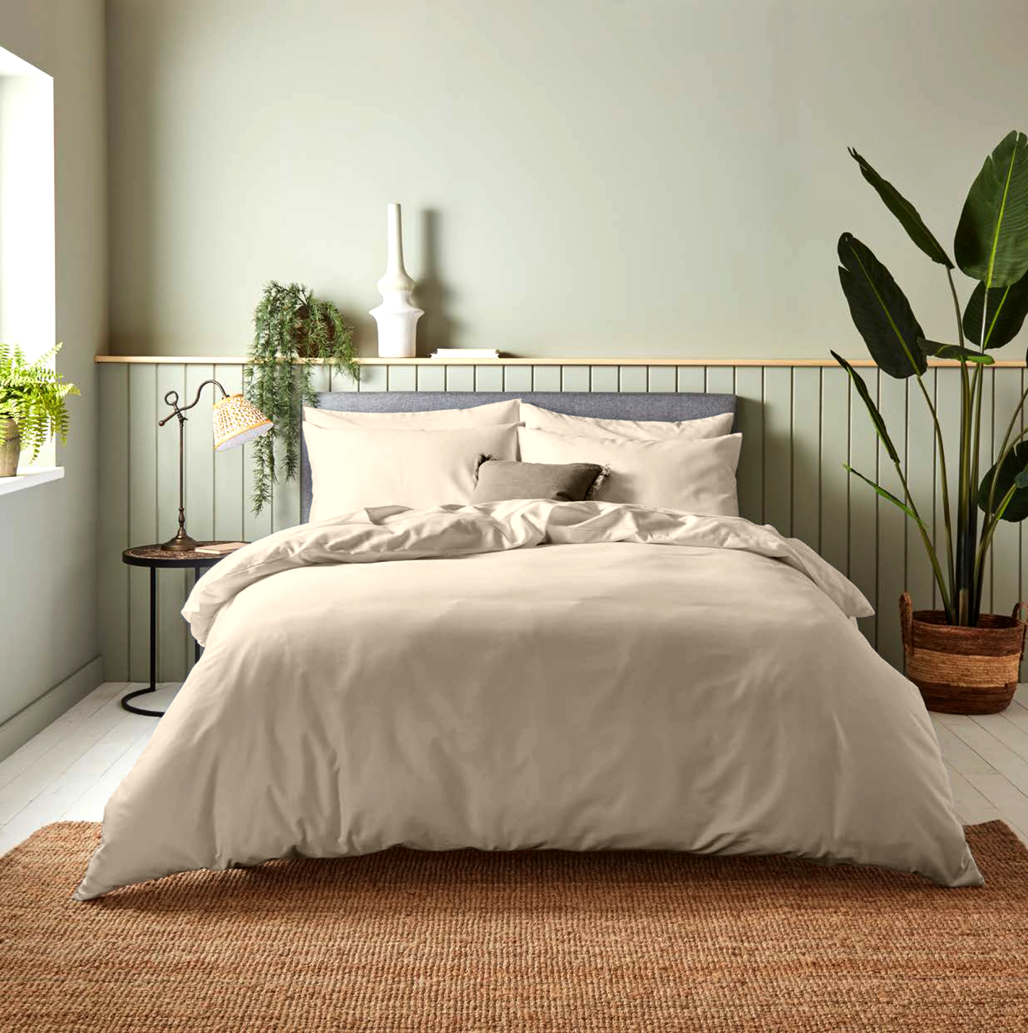 Beige Cotton Bedsheet Set 300 TC