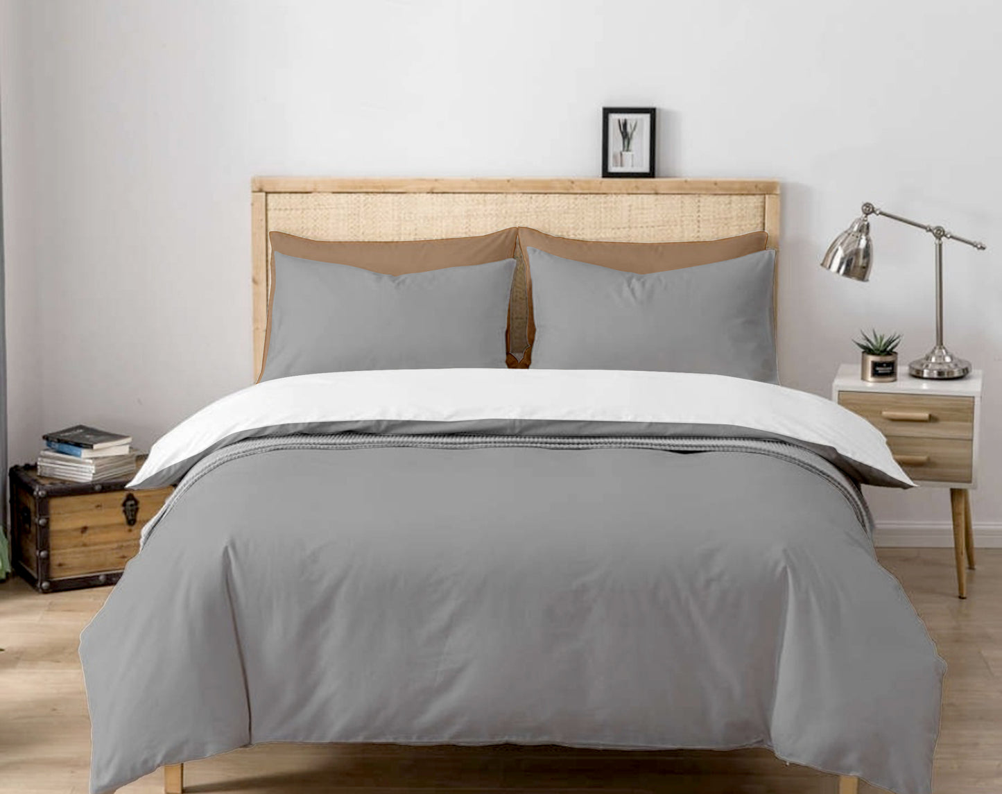 Dark Grey Cotton Bedsheet Set 210 TC