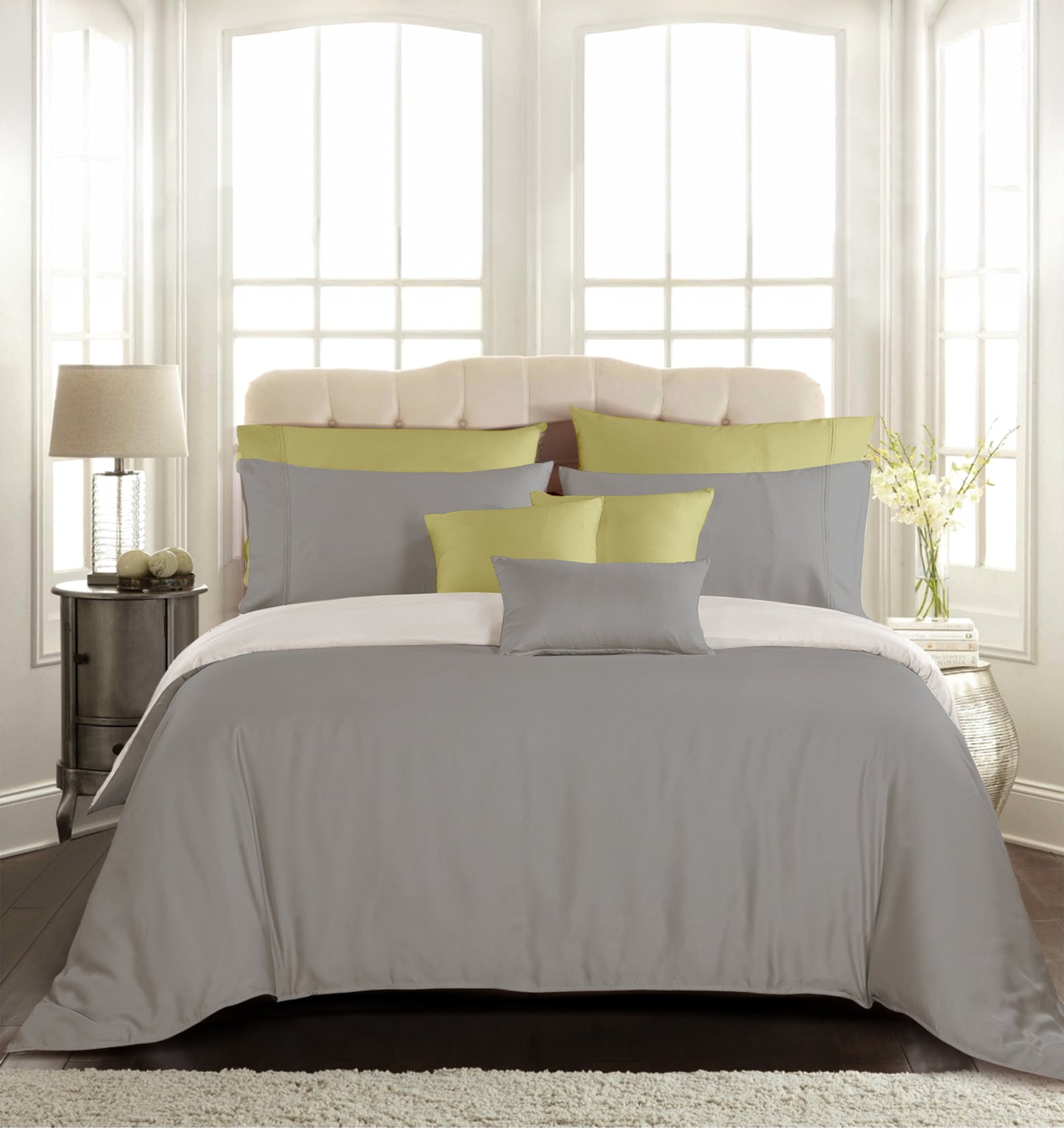 Dark Grey Cotton Bedsheet Set 400 TC