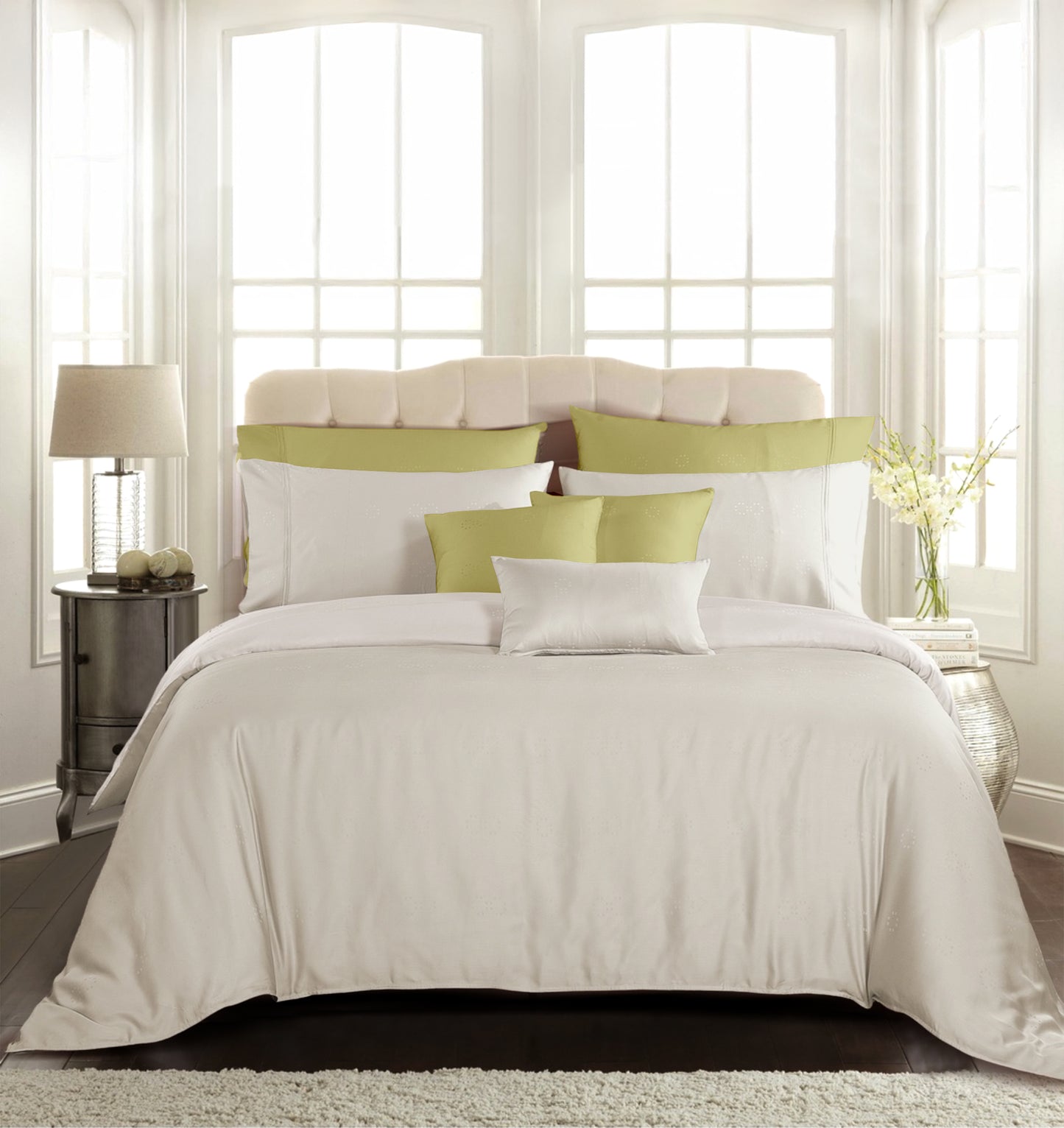 Ivory Cotton Bedsheet Set 400 TC