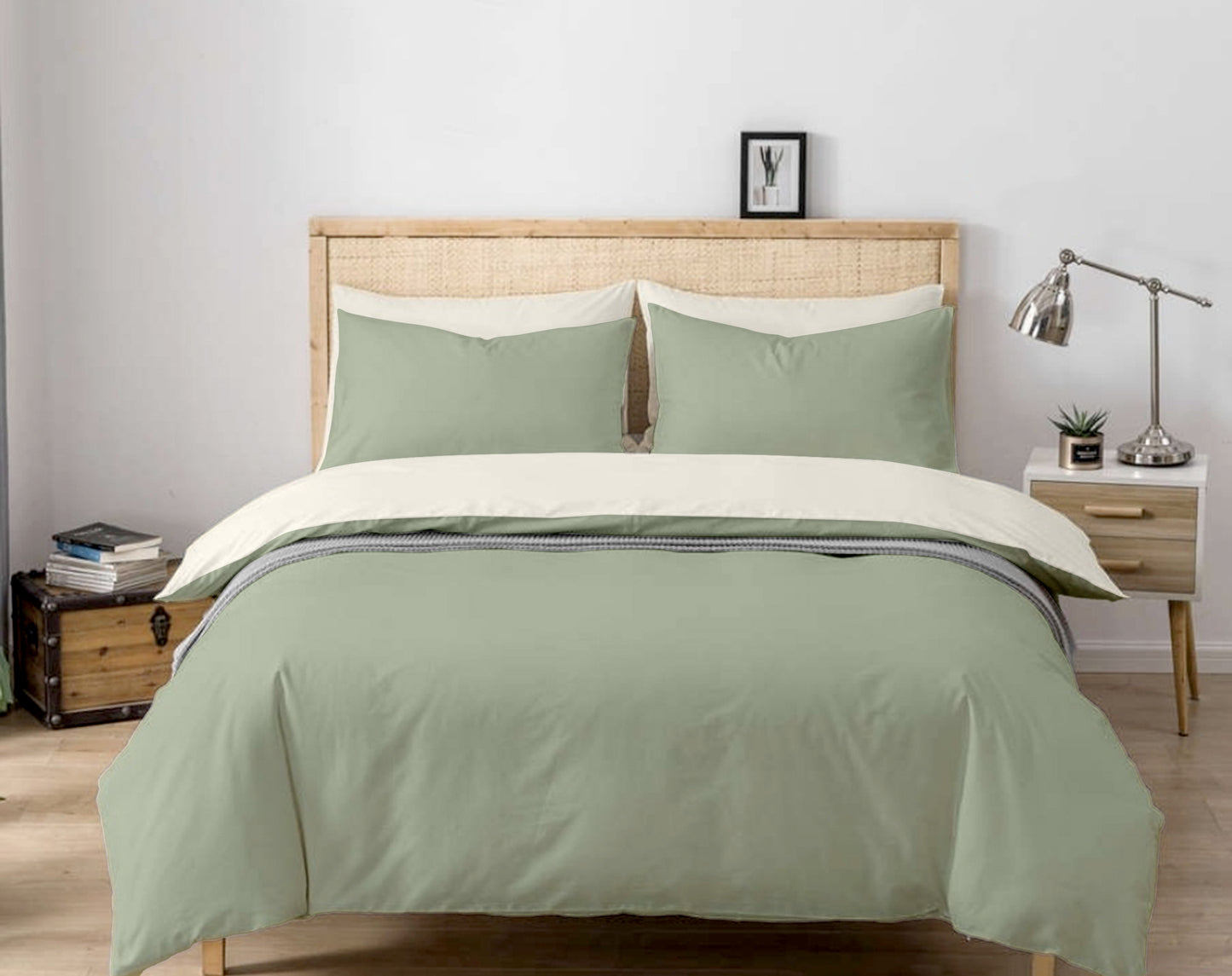 Olive Cotton Bedsheet Set 210 TC