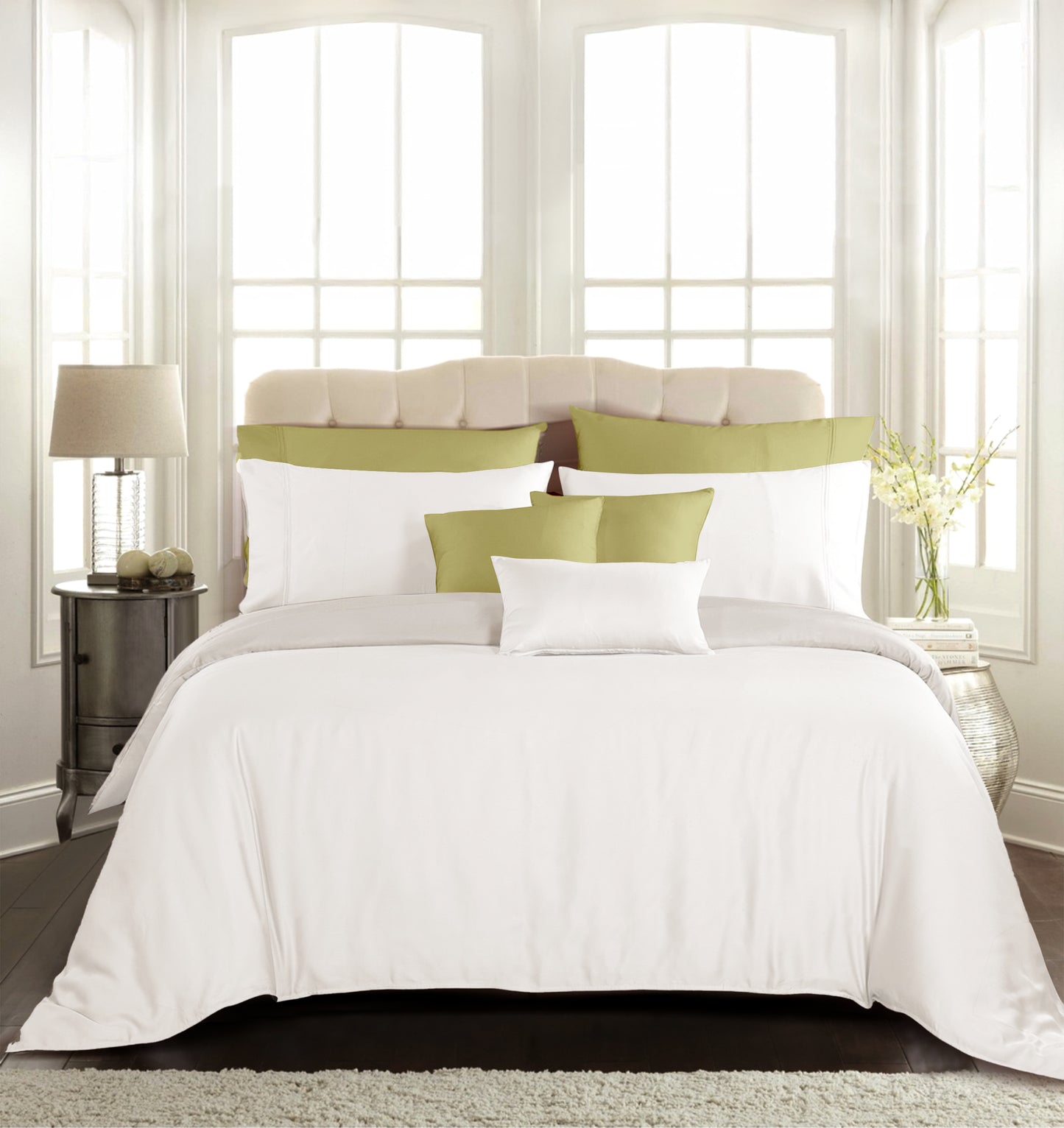 White Cotton Bedsheet Set 400 TC