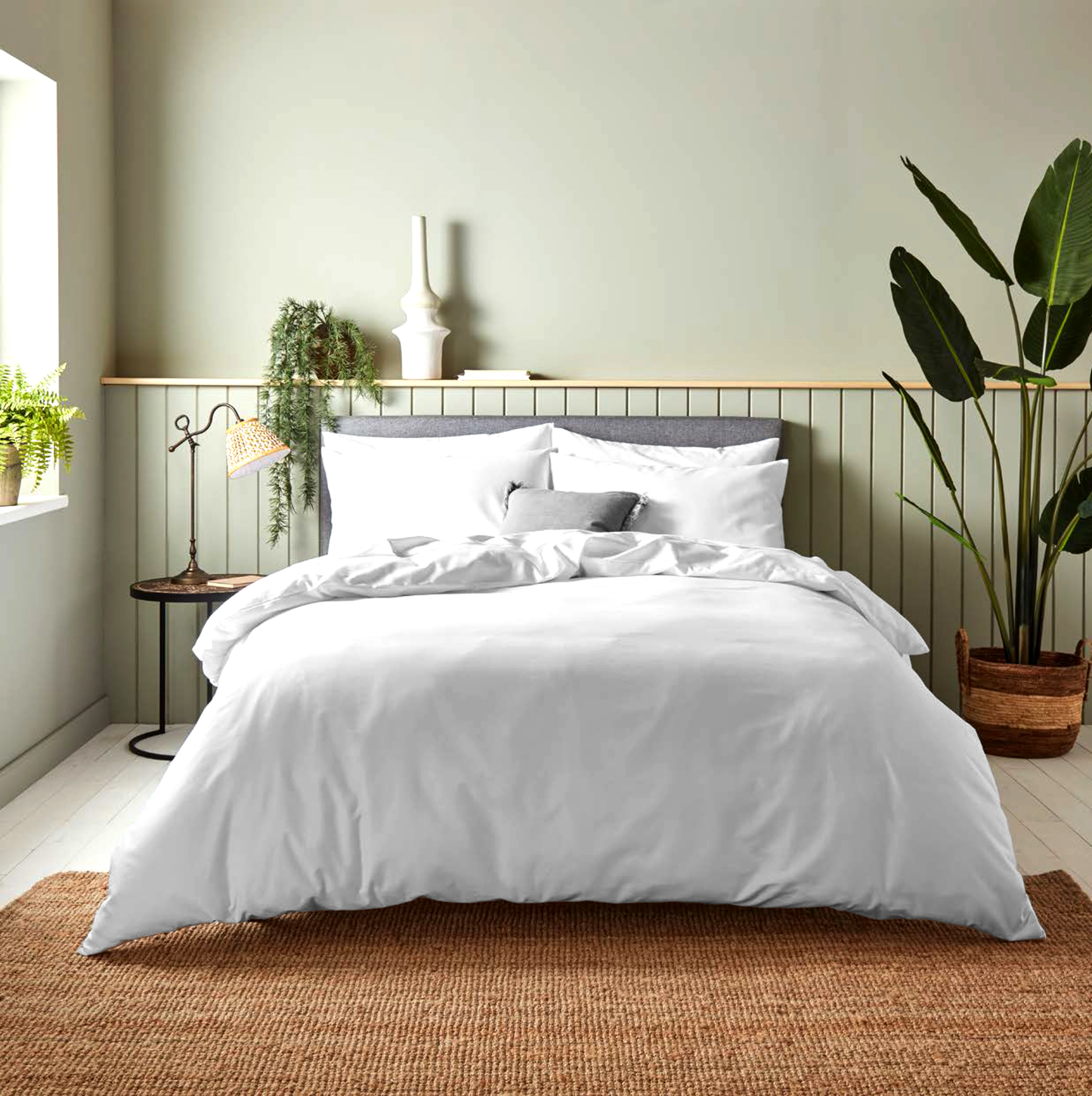 White Cotton Bedsheet Set 300 TC
